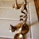 Set of 2 Scandinavian brass candle holders
