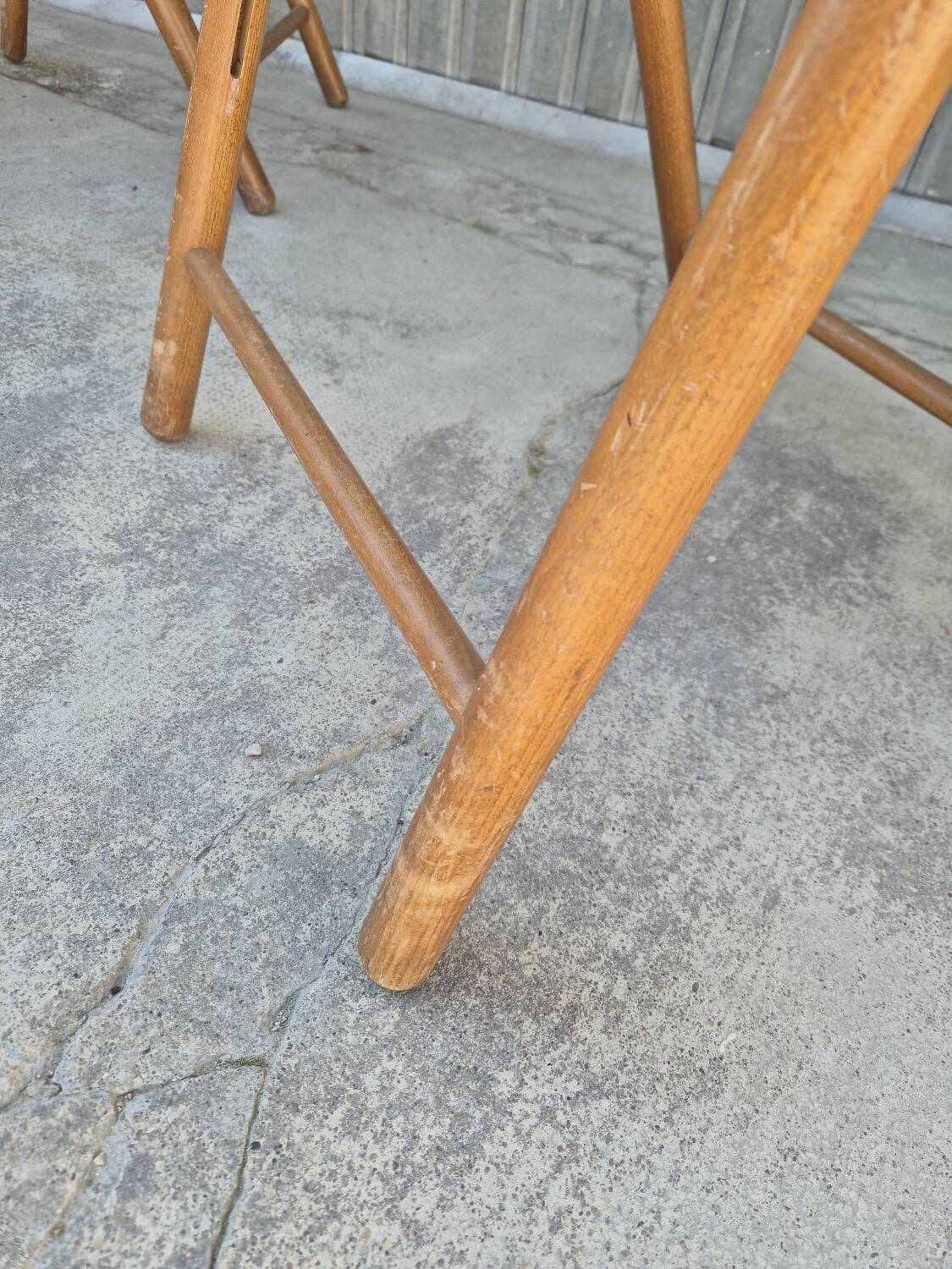 Set of 4 vintage Italian folding chairs in cane 1970s