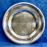 Round semi-hollow plate silver-plated Gallia Christofle Malmaison Empire