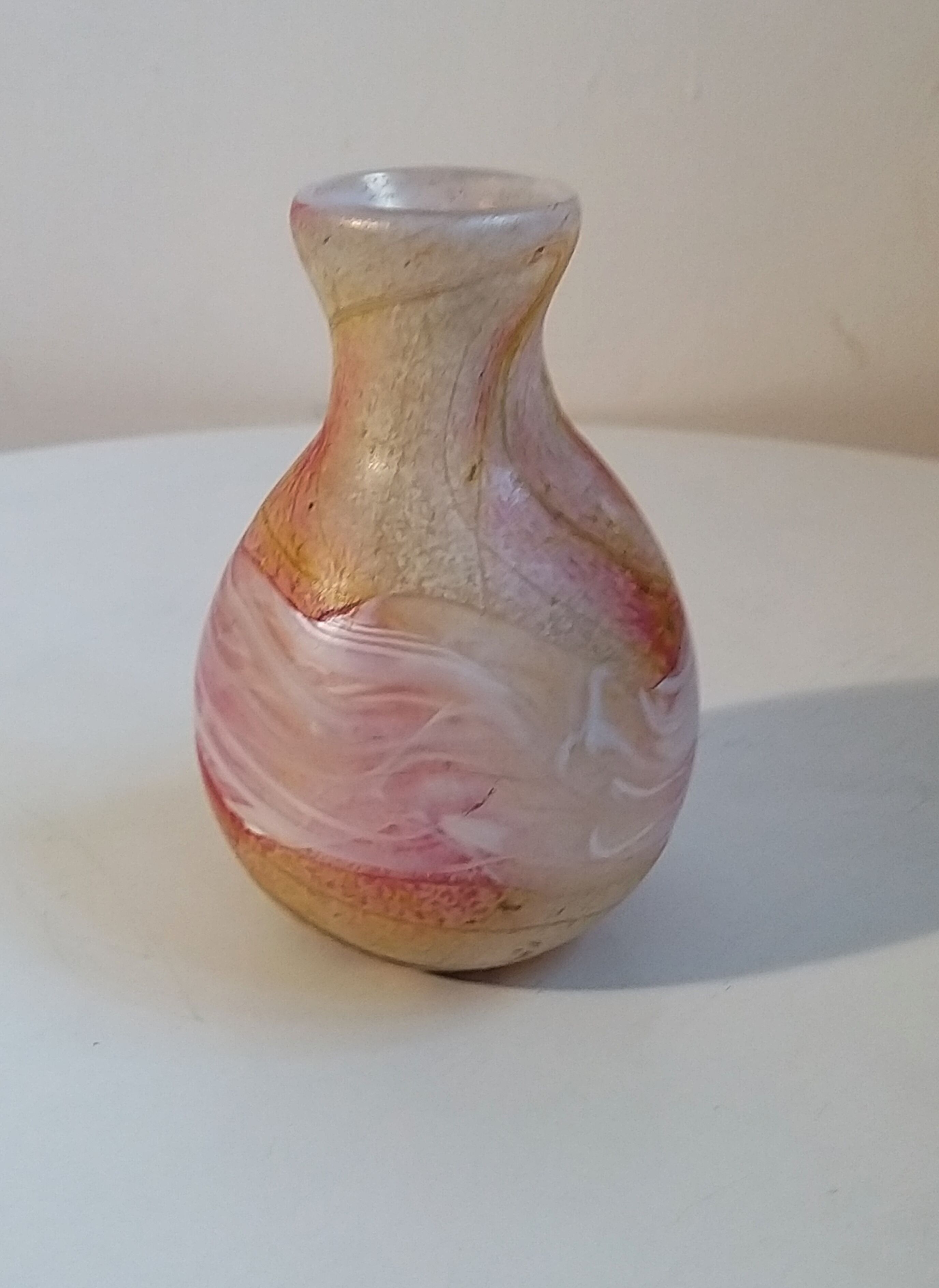 Murano hand-blown glass vase agate décor 1960/1970