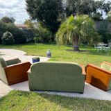 Set of 1 sofa and two armchairs, transatlantic style from the 50s.