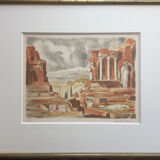 The Acropolis. Lithograph by Jean-Eugène BERSIER (1896-1978).