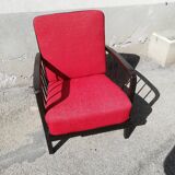 Armchair years 50 red fabric