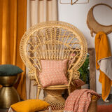 Fauteuil Peacock "style Emmanuelle" en rotin