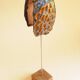 Glazed Terracotta Sculpture Signed - Abstract Art - Blue Amber