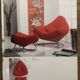Fauteuil en cuir blanc et acier chromé Falkenberg x Rom AG, Belgique c. 1990