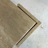 Coffee table Roche Bobois "eye" in travertine, 1970