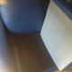 Fauteuil vintage skai bleu
