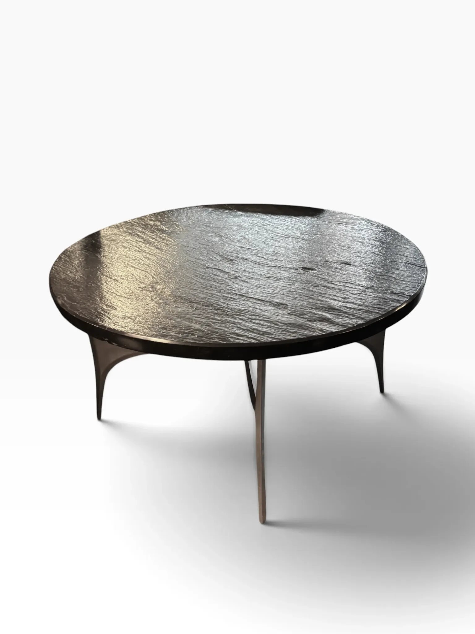 Rare coffee table by Knut Hesterberg with slate top.