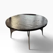 Rare coffee table by Knut Hesterberg with slate top.