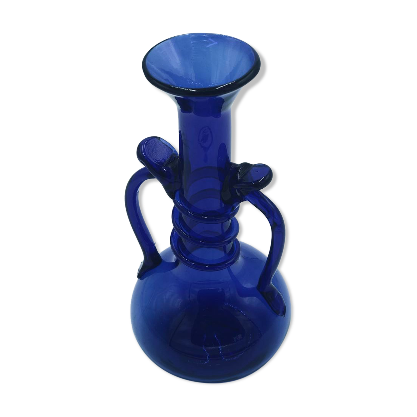 Vase en verre bleu , Art Nouveau