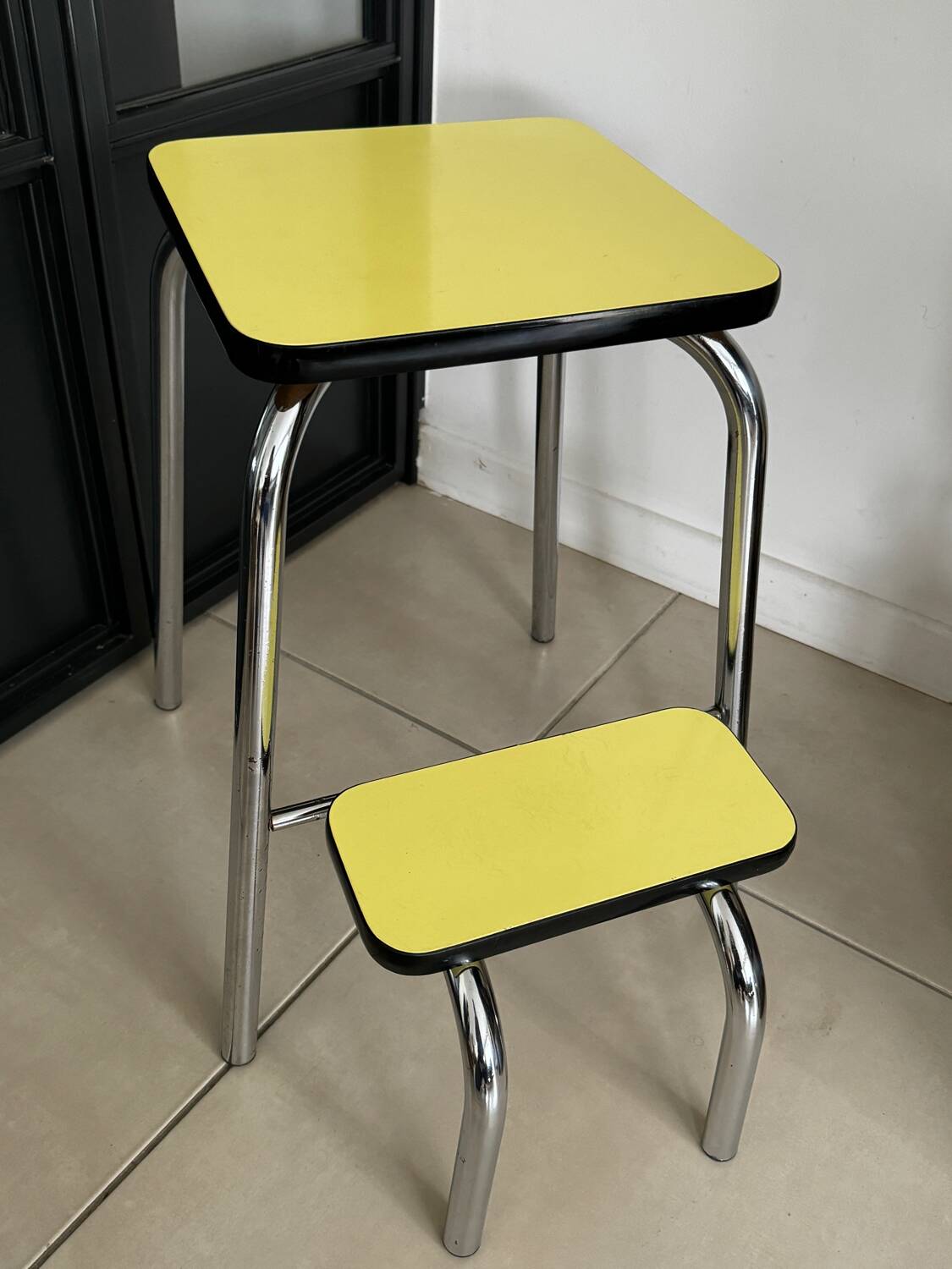 Yellow Formica step stool