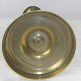 Old candlestick baluster foot round gilded brass-Ht 26cm