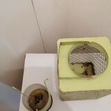 Metal lanterns with garden candles