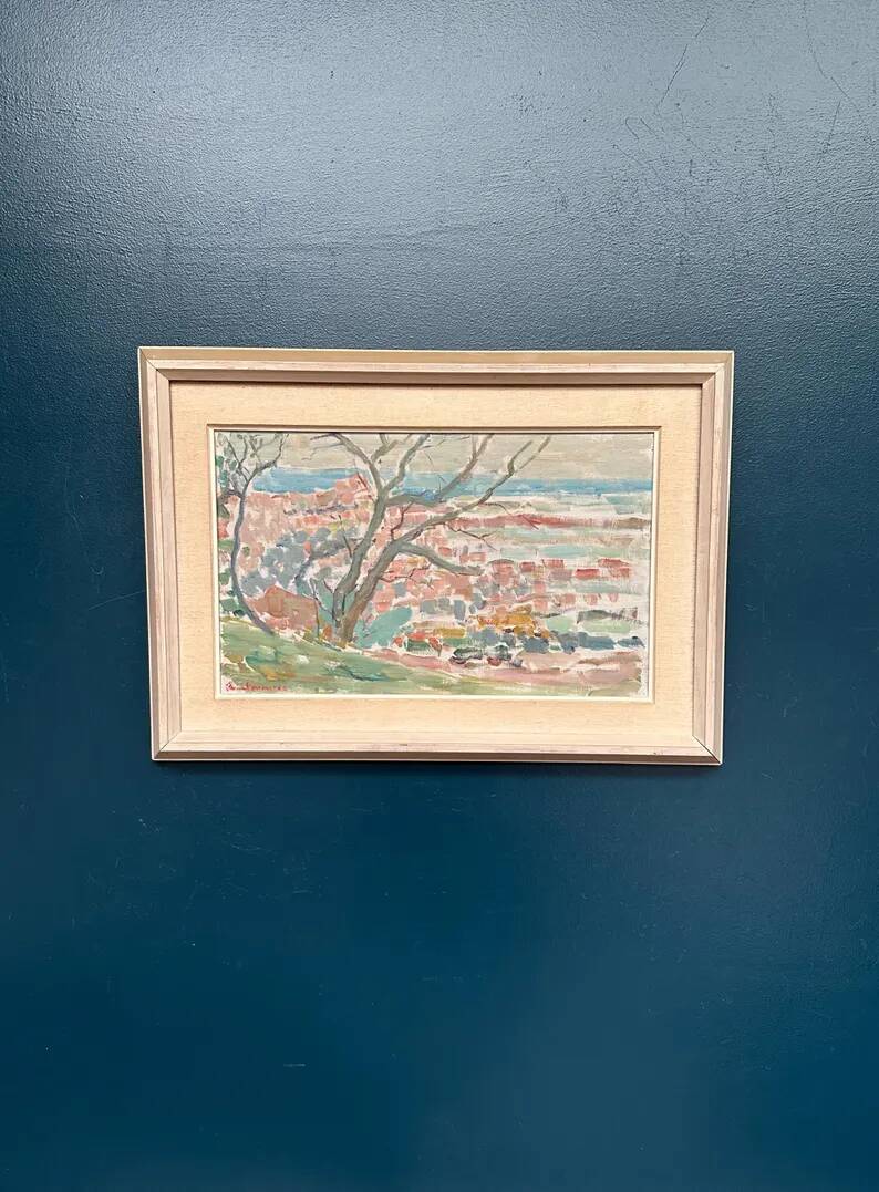 Original Swedish Oil on Canvas – “Landscape” by Rune Persson – Signed – Vintage & Framed – 46 × 65 cm (18.1" × 25.6")