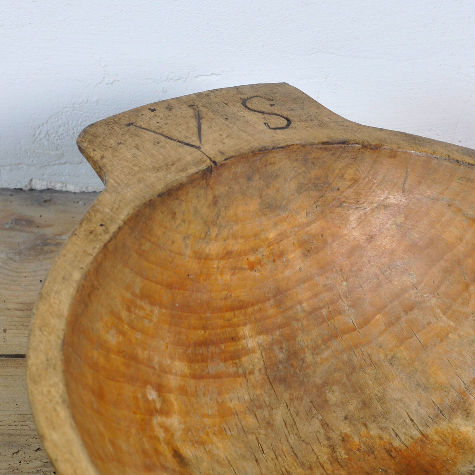 Handmade Wooden Dough Bowl, Early 1900s