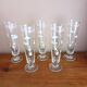Set of 5 floral champagne glasses