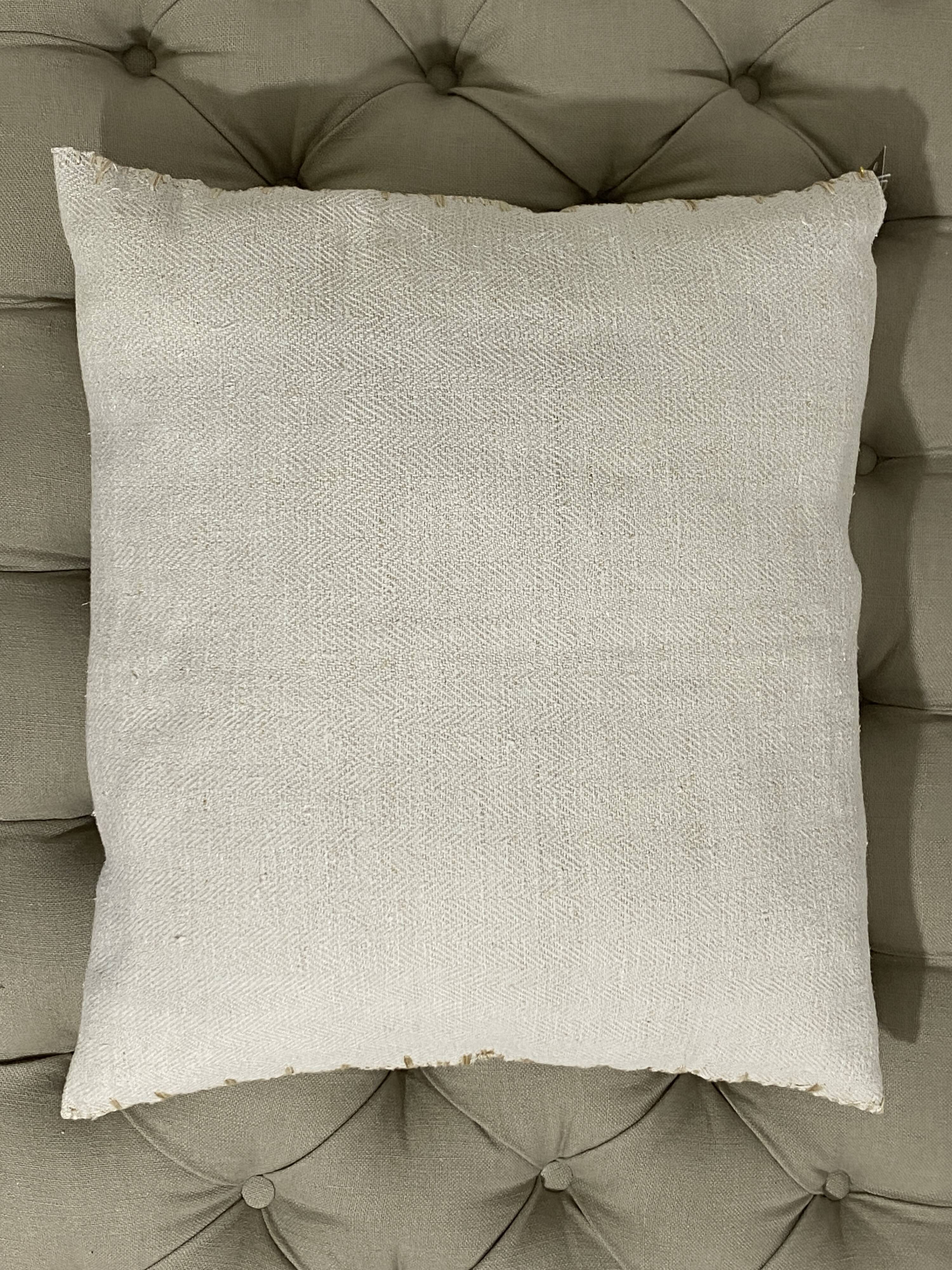 Kilim style cushion with hand embroidery