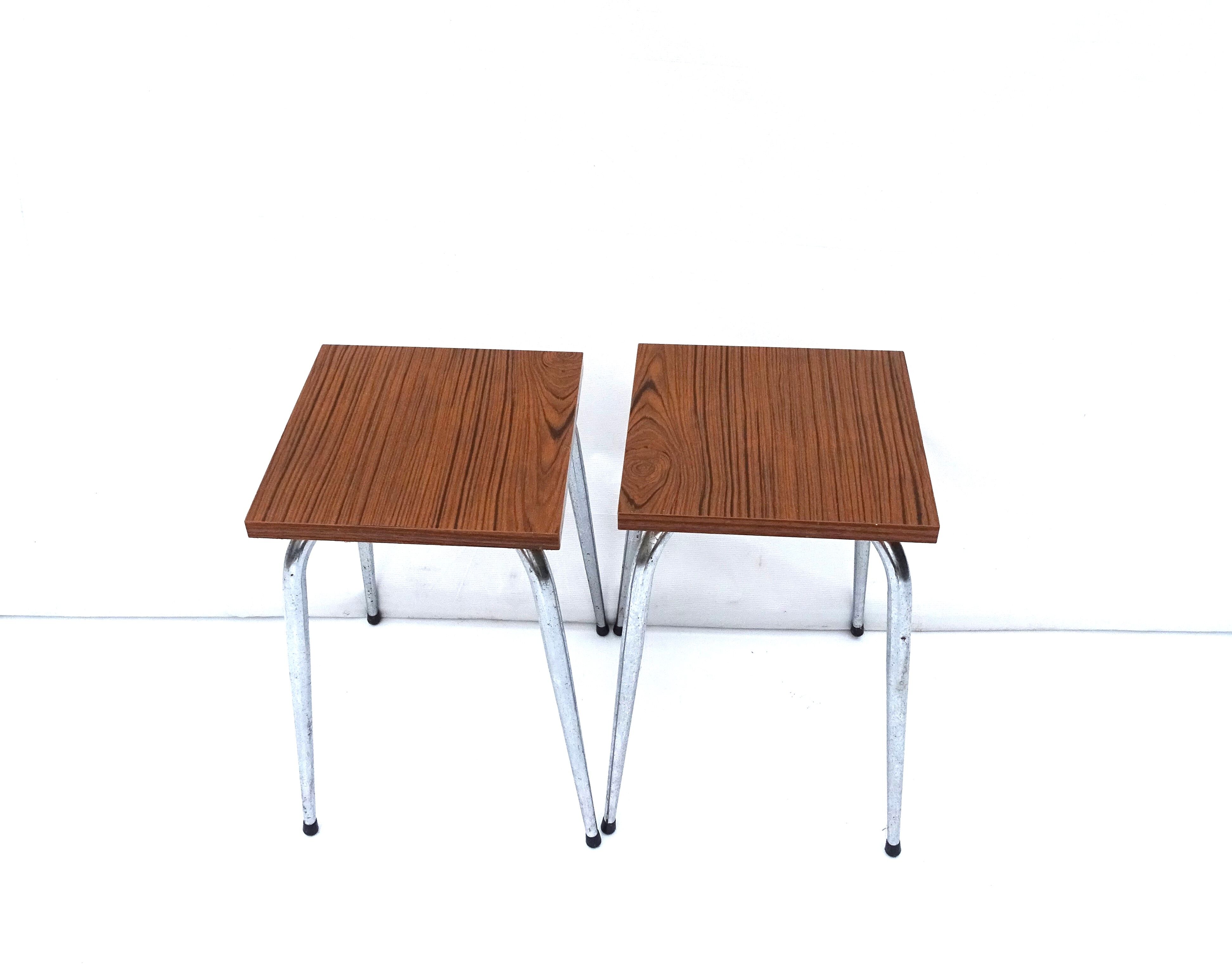 Lot 2 square stools
