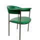 Chaise vintage chromée avec revêtement en skaï vert