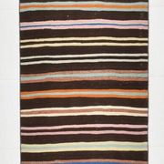 Striped Pattern Brown Kilim Runner Rug, 75x315Cm