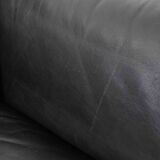 Bastiano Leather Sofa in Black by Tobia Scarpa for Gavina / Knoll