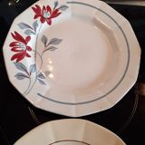 Old flat faience plates