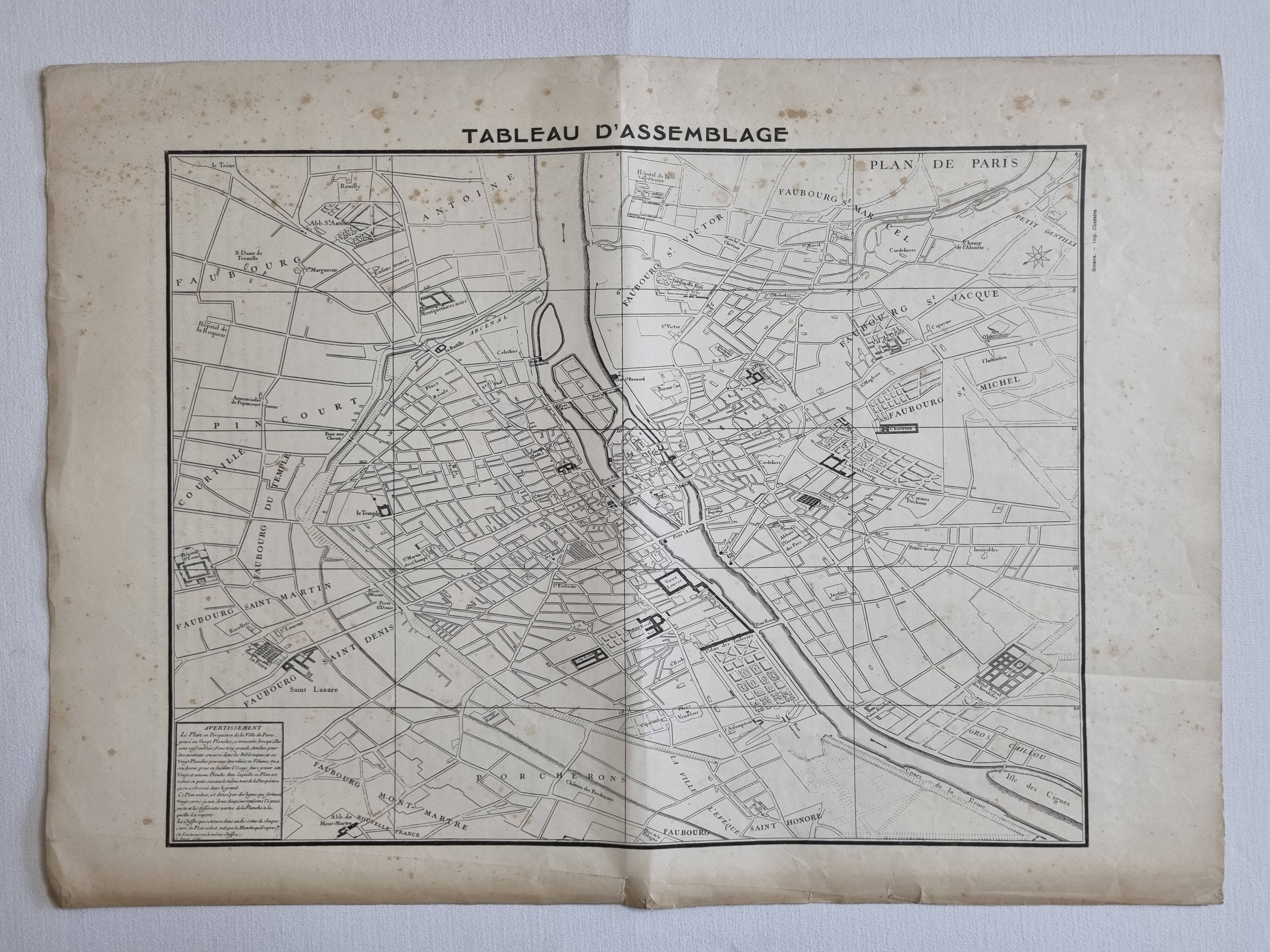 Plan of Paris in the eighteenth century in 20 plates after Turgot, 1900