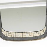 Mid Century mosaic wall mirror with brass frame by Münchner Zierspiegel