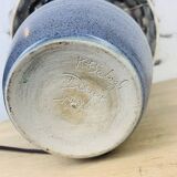 Karoly Balogh ceramic lamp in Dreux, wool lampshade