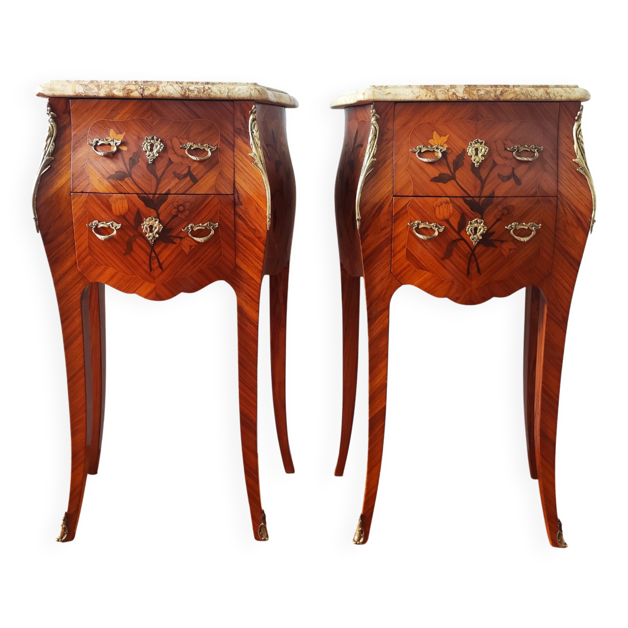 Pair of Louis XV style bedside tables