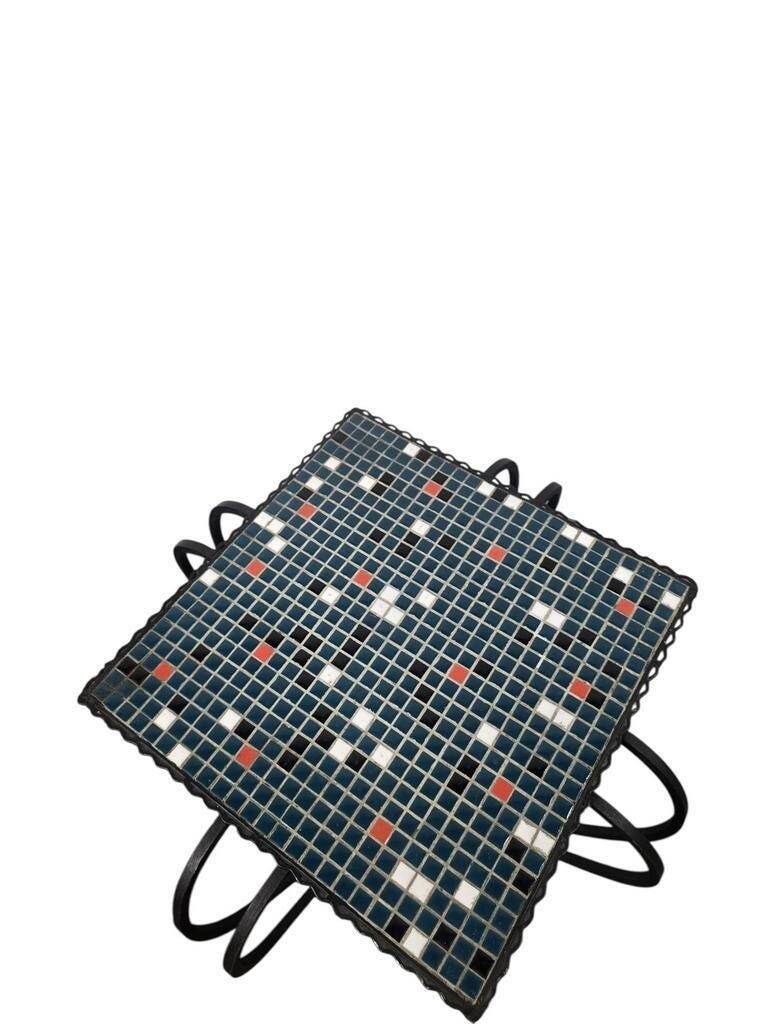 Vintage blue mosaic coffee table / plant table / side table