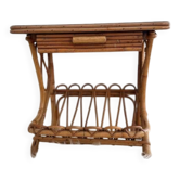 vintage rattan bedside table