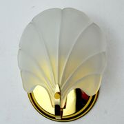 Shell wall lamp, opaque glass, italy, 1980