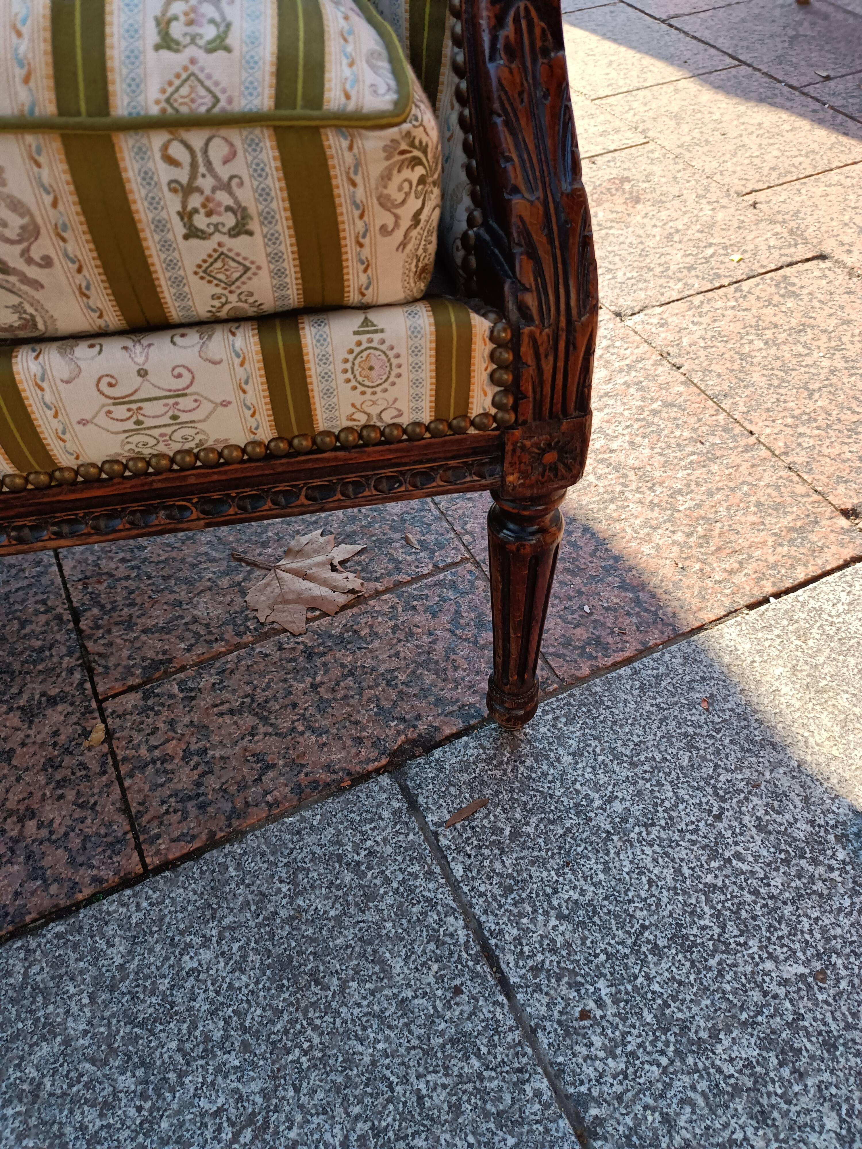 Sofa sofa old style louis xvi 2 places with cushion