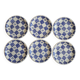 Lot 6 assiettes damier bleu blanche vintage