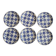 Lot 6 assiettes damier bleu blanche vintage