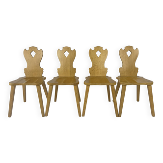 Ensemble de 4 chaises vintage "Tirol" en chêne, 1960