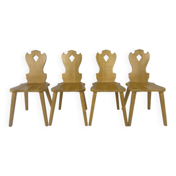 Set of 4 Mid Century Oak ‘Tirol’ Chairs, 1960s