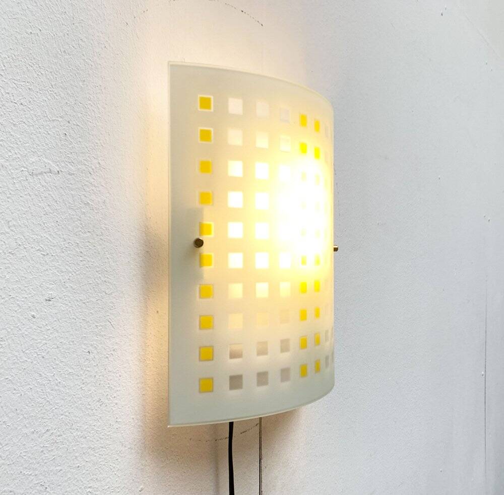 Vintage postmodern glass wall lamps from DIY Light, 1980s, set of 2.