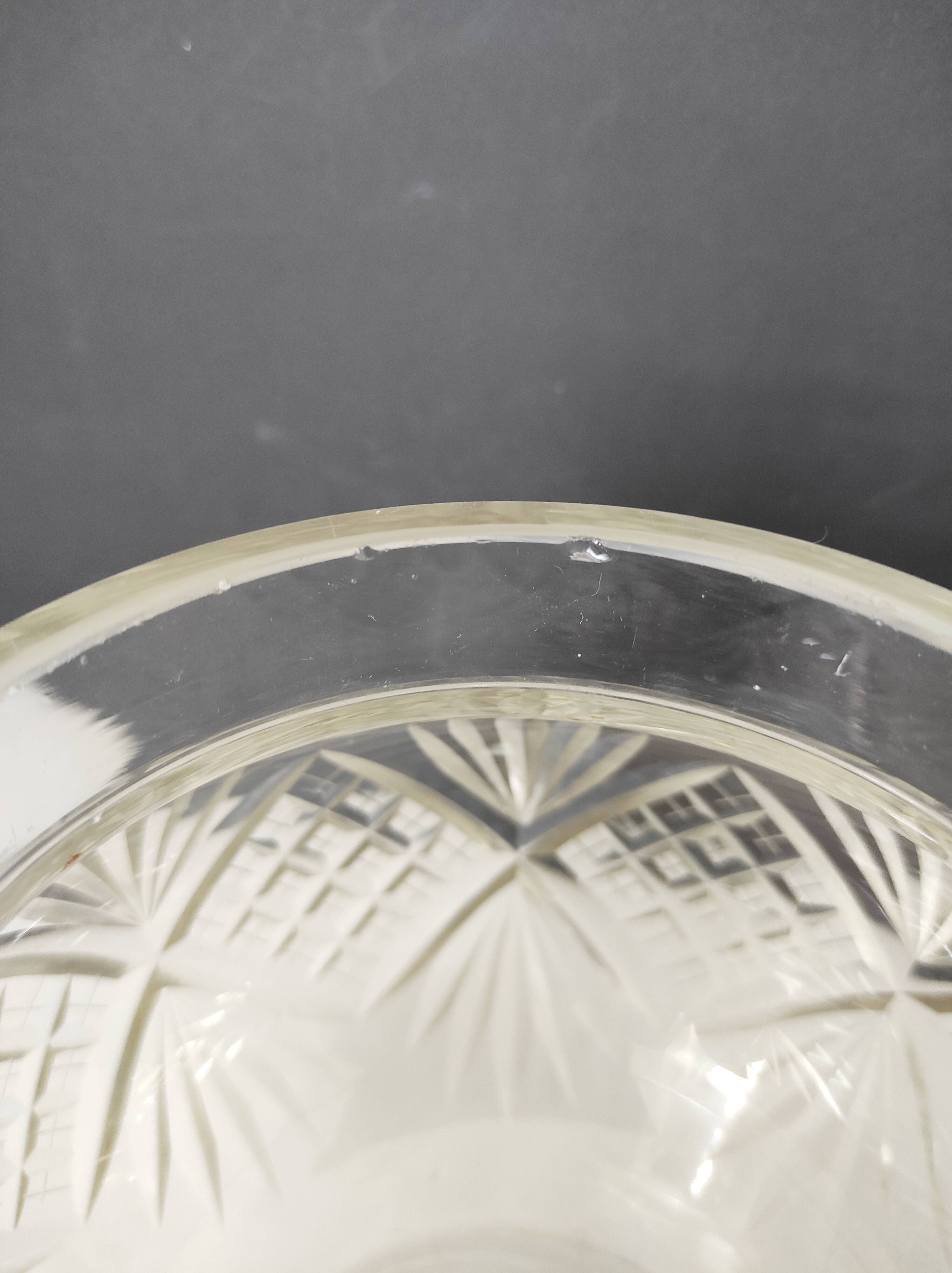 Cut crystal ball vase