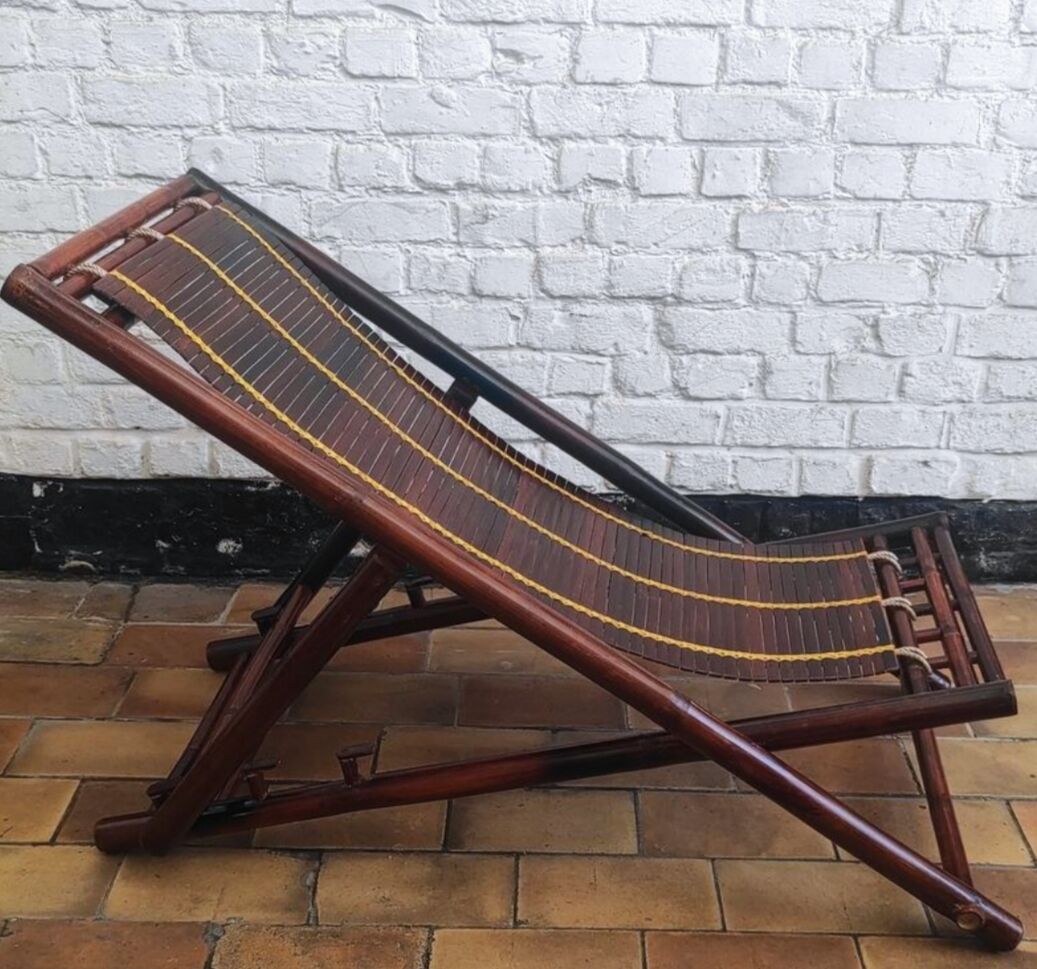 Transat en bambou vintage artisanal