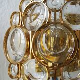 Lampes murales en laiton et cristal en verre de Palwa
