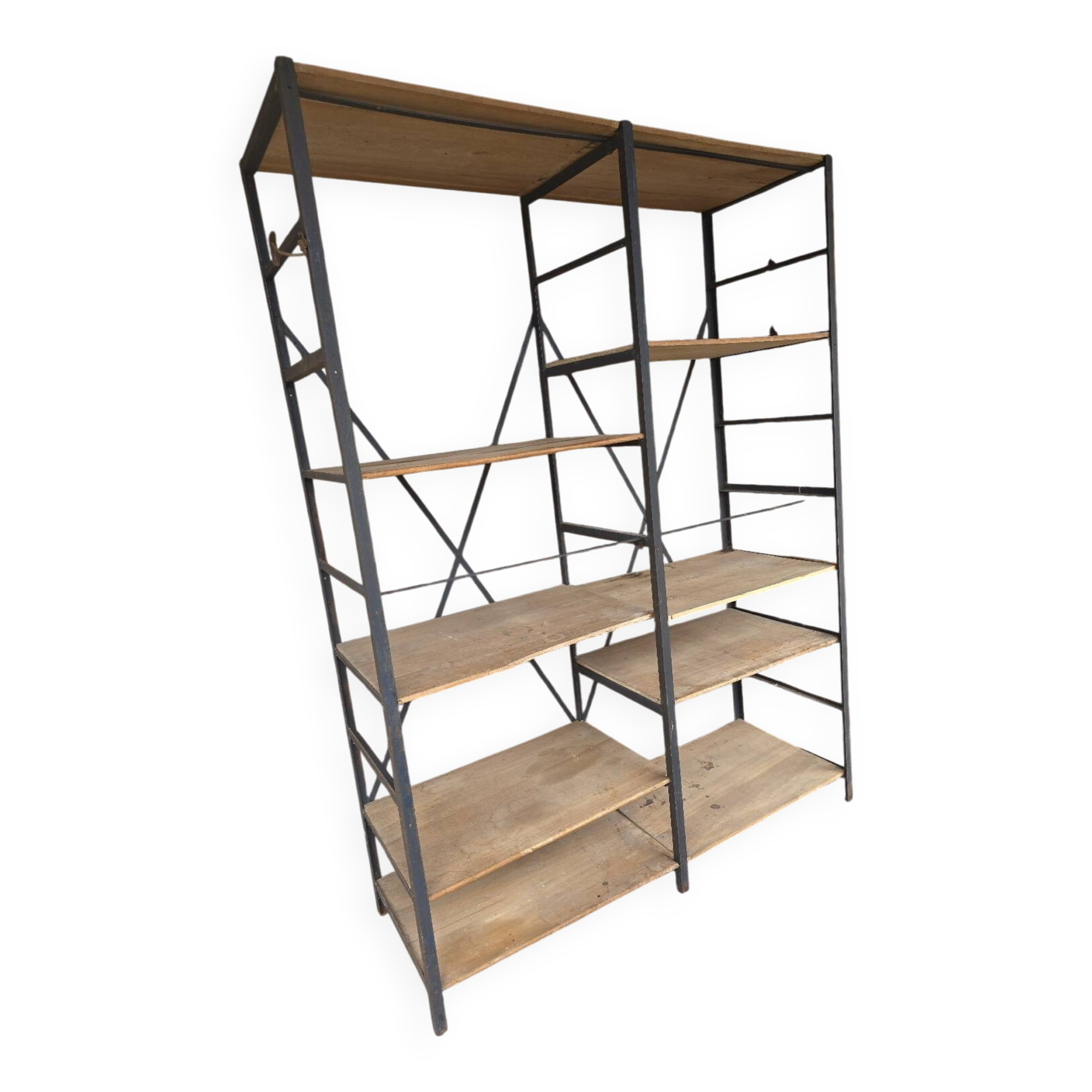 Étagère Industrielle en fer et bois