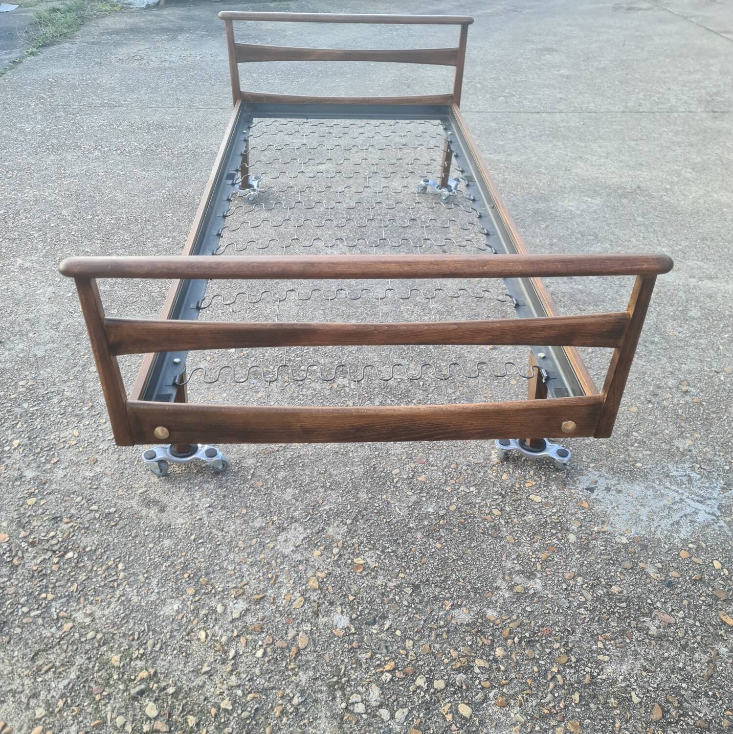 Single bed, Scandinavian teak daybed with compass feet, 1960s