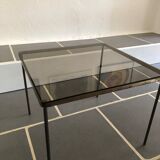 Vintage glass and brass coffee table