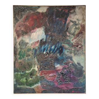 Framed abstract painting