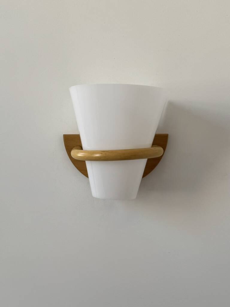 Vintage pin and opaline perspex wall light, France, 1980.