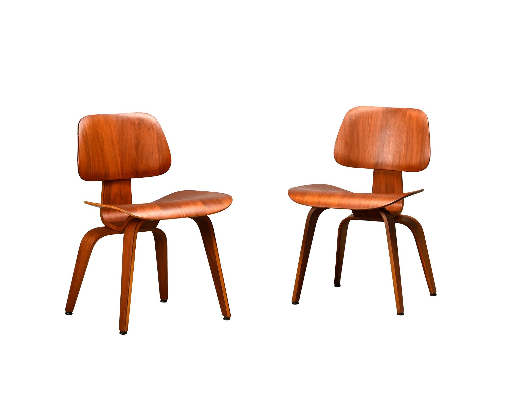 Chaise en contreplaqué de noyer DCW restaurée de Charles & Ray Eames, Herman Miller