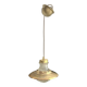 Suspension vintage Massive en métal doré et verre texturé -